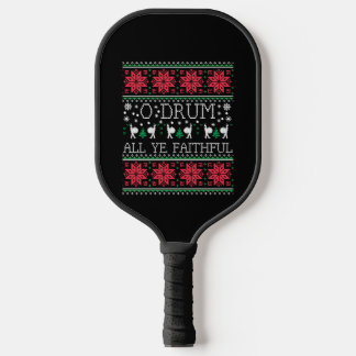 Bass Drum Drummer Christmas Ugly Sweater Gift Pickleball Schläger