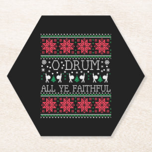 Bass Drum Drummer Christmas Ugly Sweater Gift Untersetzer