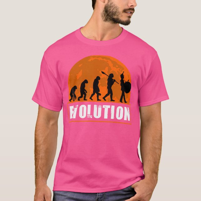 Bass Drum Lover Shirt Funny Human Evolution Gesche (Vorderseite)