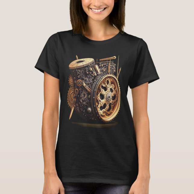 Bass drum  music instrument Graphic steampunk T-Shirt (Vorderseite)