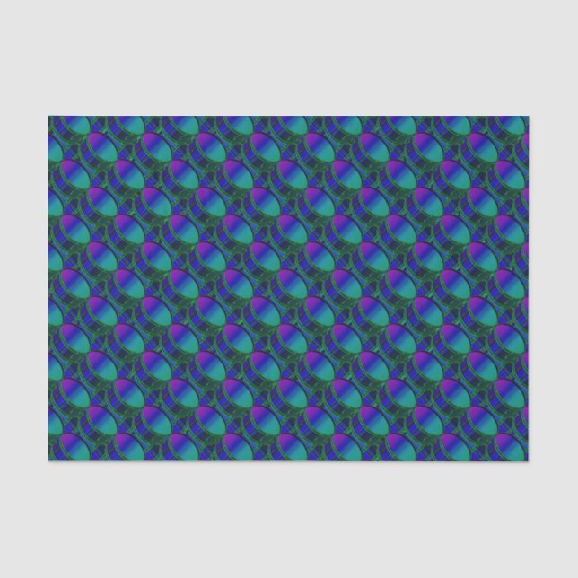 Bass Drum Shades of Blue Pattern Tissue Seidenpapier (Vorderseite)