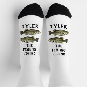 Bass Fischen der Legende Name Funny Socken