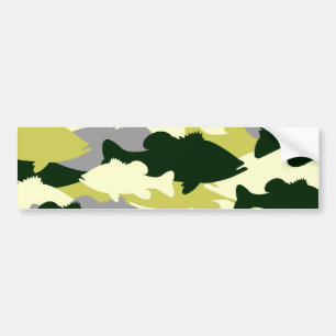 Bass-Fischen-Grün-Camouflage Autoaufkleber