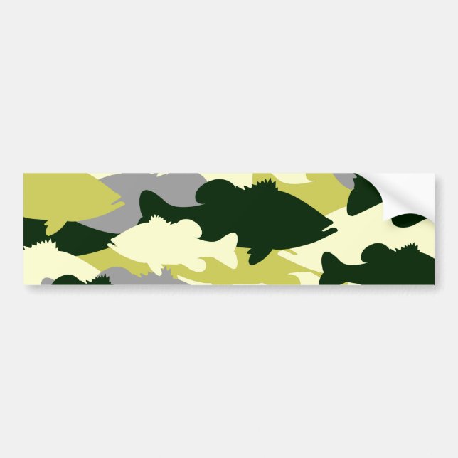 Bass-Fischen-Grün-Camouflage Autoaufkleber (Vorne)