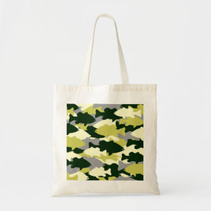Bass-Fischen-Grün-Camouflage Tragetasche