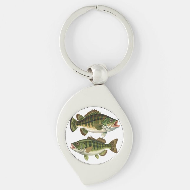 Bass Fischen Schlüsselanhänger (Vorderseite)