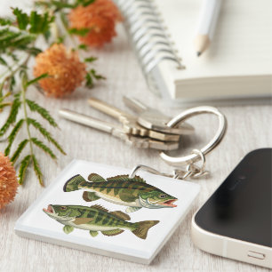 Bass Fischen Schlüsselanhänger