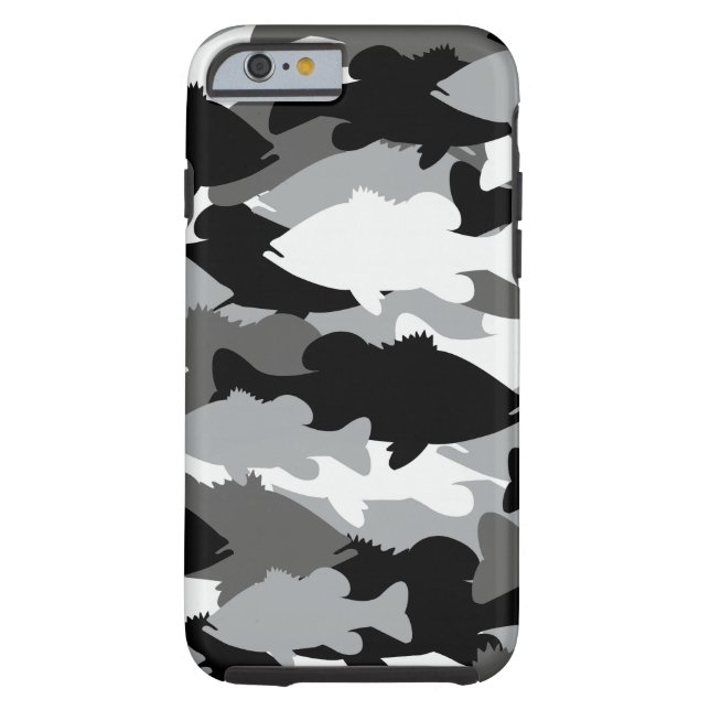 Bass-Fischen-Schwarz-Camouflage Case-Mate iPhone Hülle (Rückseite)