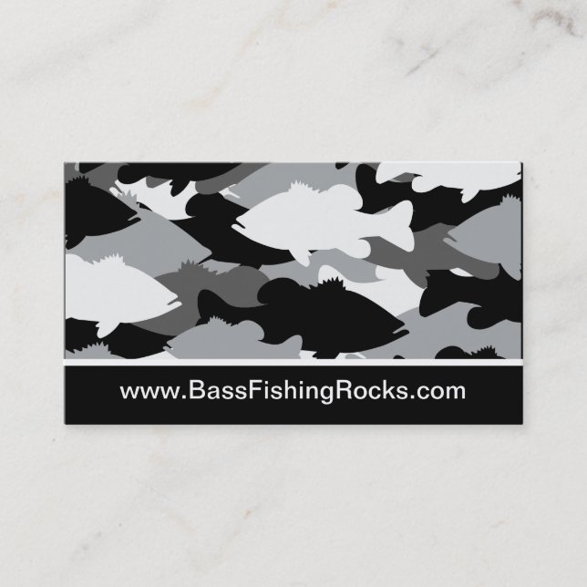 Bass Fischen Schwarze Camouflage Visitenkarte (Vorderseite)