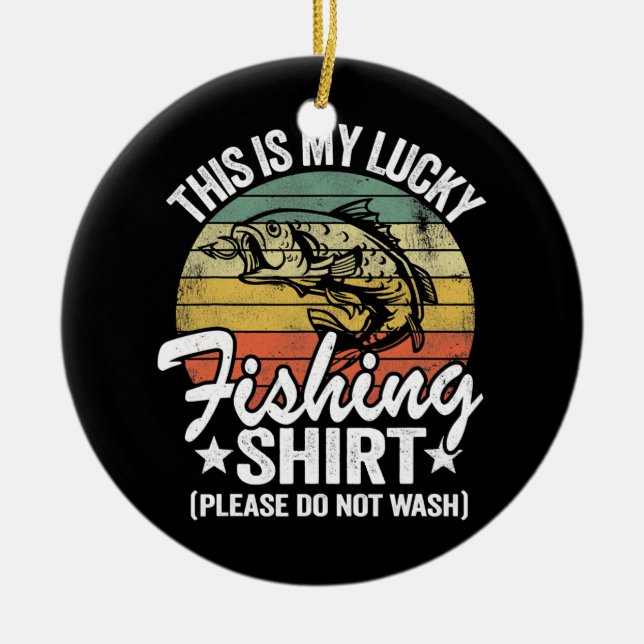 Bass Fischen Witze Spaß Fisherman Das ist mein Keramik Ornament (Vorne)