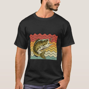 Bass-Fischliebhaber geht auf Fischfang Retro Vinta T-Shirt