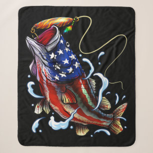 Bass Fish American Flag Patriotic Fishing Sherpadecke