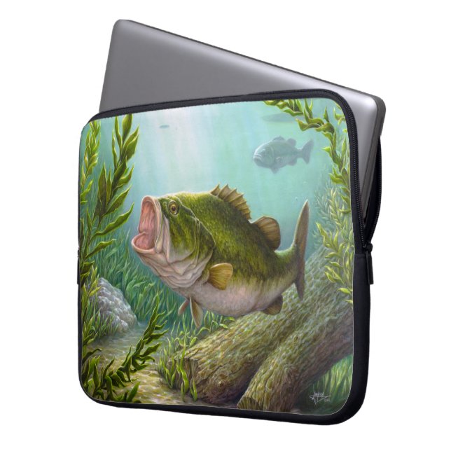 Bass Fish Laptopschutzhülle (Vorderseite Links)