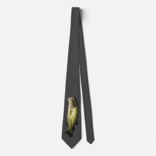 Bass Fish Men Gray Elegant Neck Tie Krawatte