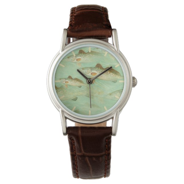 Bass Fish Muster Armbanduhr (Vorderseite)