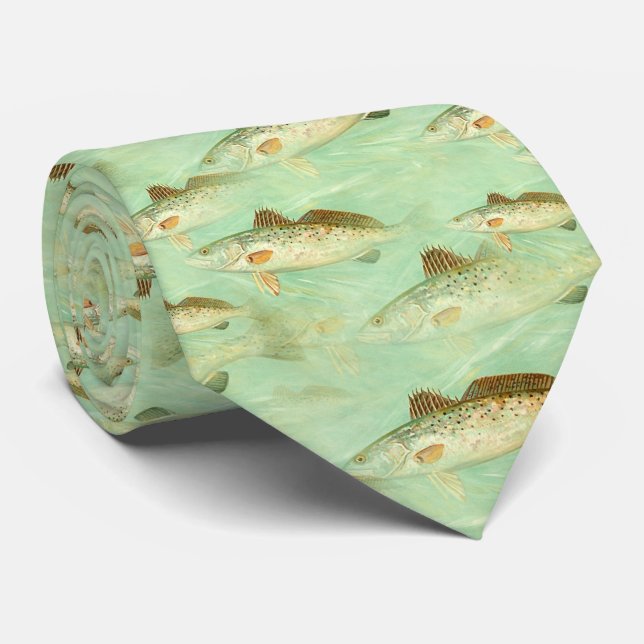 Bass Fish Muster Krawatte (Gerollt)