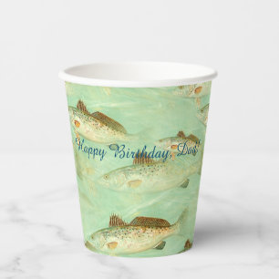 Bass Fish Muster Pappbecher