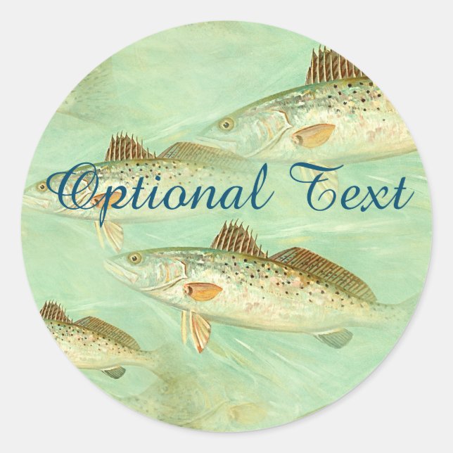 Bass Fish Muster Runder Aufkleber (Vorderseite)