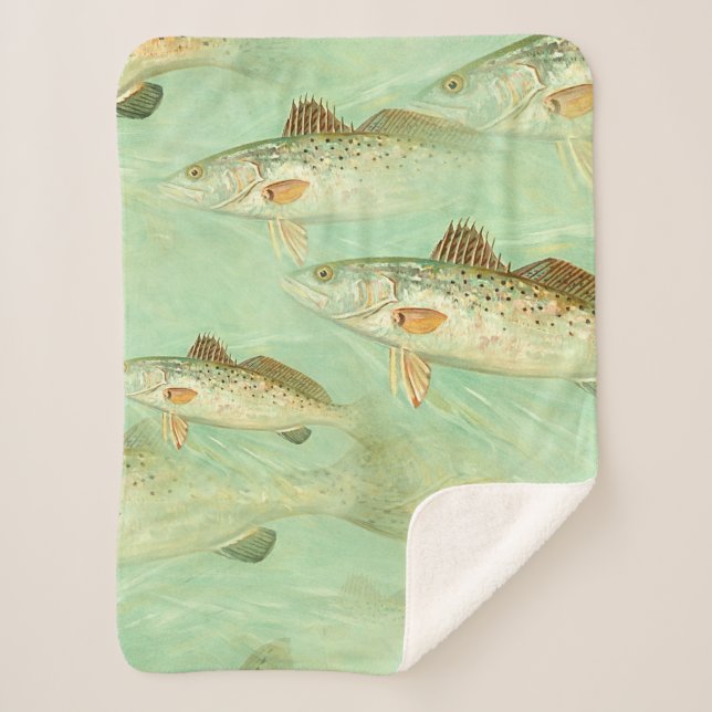 Bass Fish Muster Sherpadecke (Vorderseite)