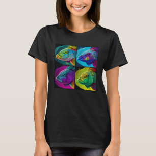 Bass Fish Pop Illustration Farbige Tierfrauen T-Shirt