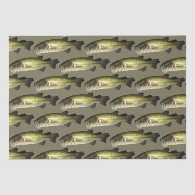 Bass Fish Sport Muster Mens Seidenpapier (Vorderseite)