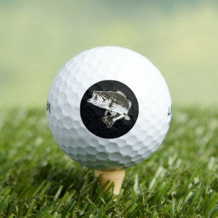 Bass Fish Sports Hobby Men's Diamond Plate Golfball