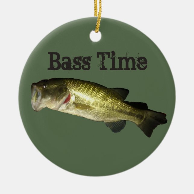 Bass Fish Time Herren Weihnachten Keramik Ornament (Vorne)