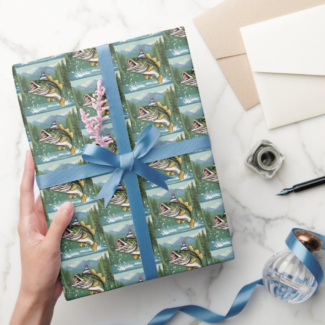 Bass Fishing Birthday Outdoor Fish Niedlich Geschenkpapier (Schenken)