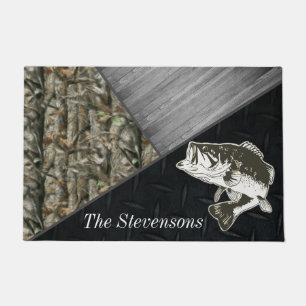 Bass Fishing Family Name Camouflage Welcome Fußmatte