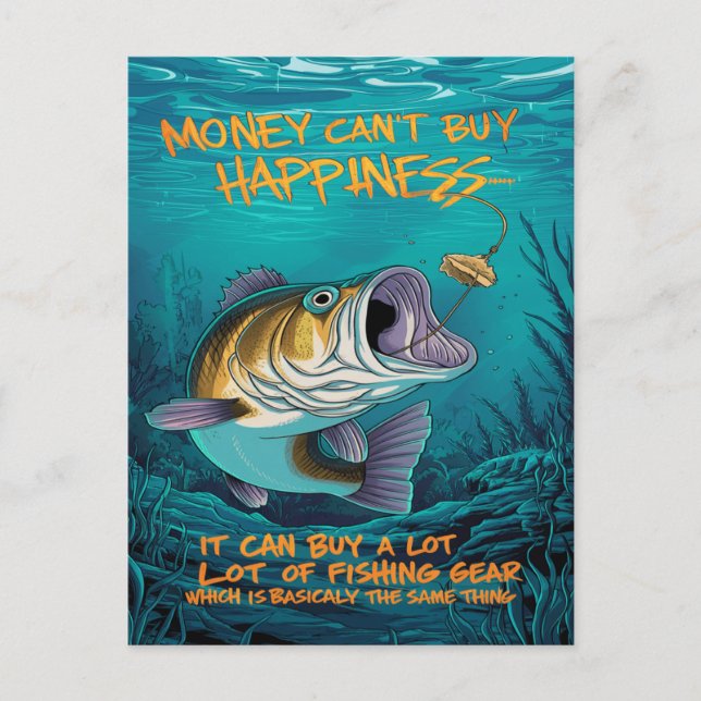 Bass Fishing-Glück Postkarte (Vorderseite)