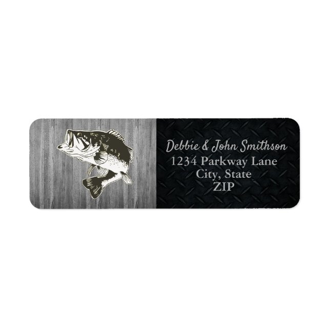 Bass Fishing Rücksendeadresse Black Sports Hobby (Vorne)