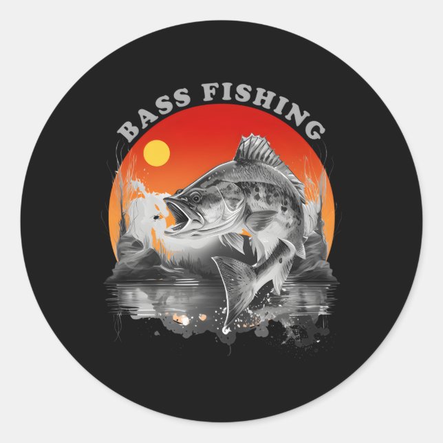 Bass Fishing Runder Aufkleber (Vorderseite)