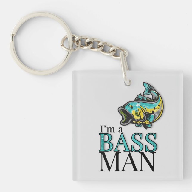 Bass Fishing-Spaß für Fischer Schlüsselanhänger (Vorderseite)