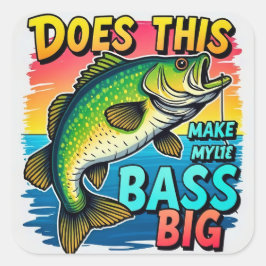 Bass Fishing Spaß Quadratischer Aufkleber