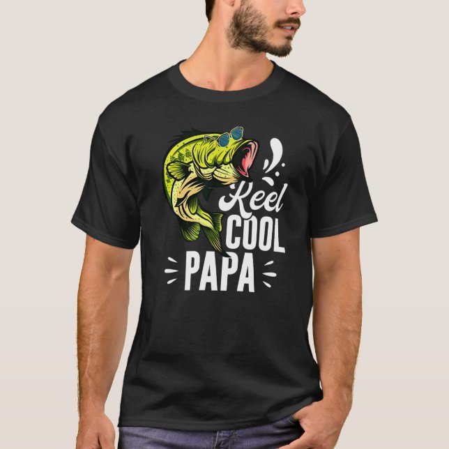 Bass Fishing Sunglasses Father's Day Reel Cool Pap T-Shirt (Vorderseite)