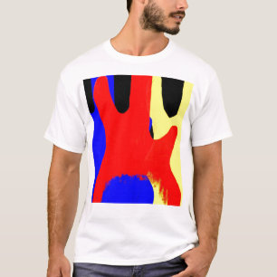 Bass-Gitarre, die abstrakte helle Farben malt T-Shirt