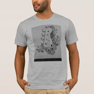 Bass-Gitarre, die auf dem T-Shirt der Männer