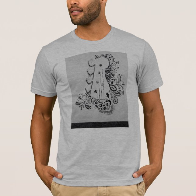 Bass-Gitarre, die auf dem T-Shirt der Männer (Vorderseite)