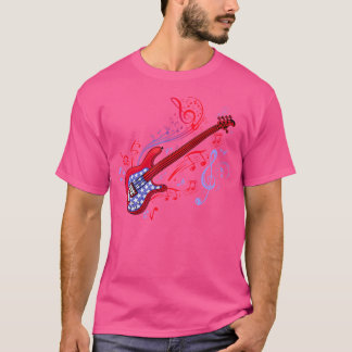 Bass Gitarre Spieler Männer Musiker 4. Juli USA Gu T-Shirt