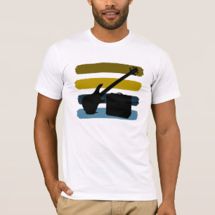 Bass-Gitarre und Ampere-Shirt T-Shirt
