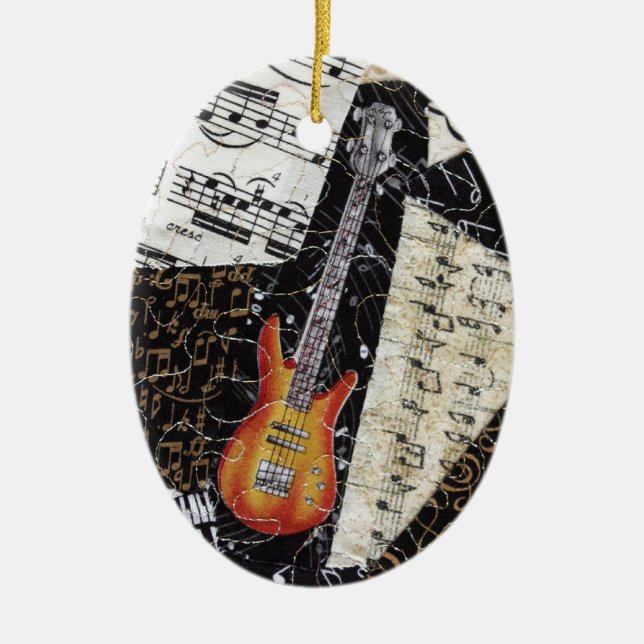 Bass-Gitarren-Musik-Verzierung Keramikornament (Vorne)
