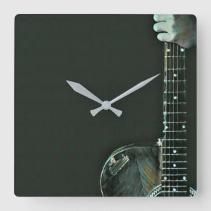 Bass-Gitarrist-Geschenke Quadratische Wanduhr