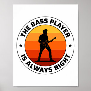 Bass-Gitarrist Musik Musiker Bassist Retro Poster