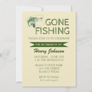 Bass Gone Fishing Ruhestand Einladung