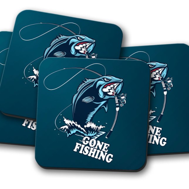 Bass Gone Fishing Untersetzer | Bass Fishing Cork  (Von Creator hochgeladen)