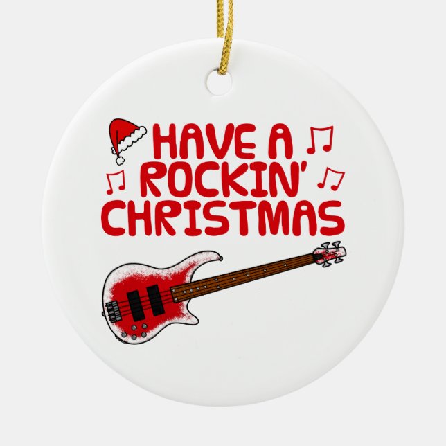Bass Guitar Bassist Weihnachtsschmuck (Vorne)