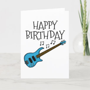 Bass Guitar Birthday Card Bassist Musiker Dankeskarte