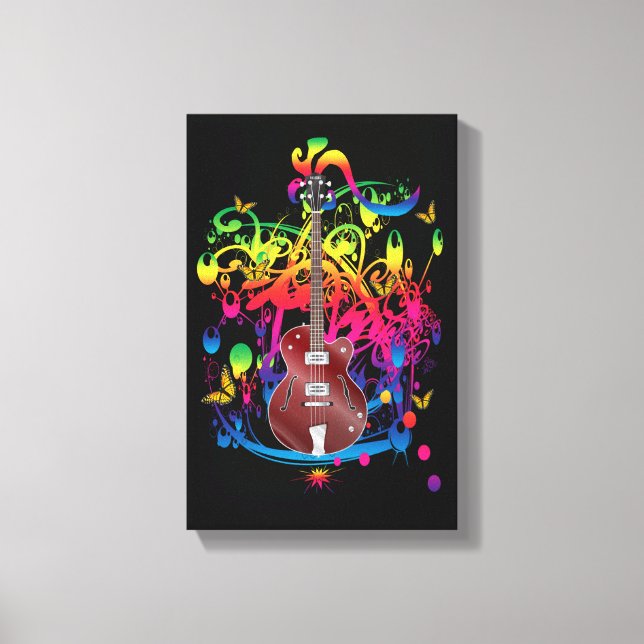 Bass Guitar Color Splash Leinwanddruck (Vorderseite)