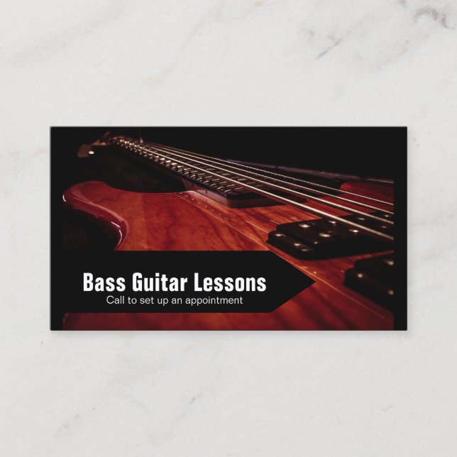 Bass Guitar Lessons und Music Instructors 🎸 Visitenkarte (Vorderseite)