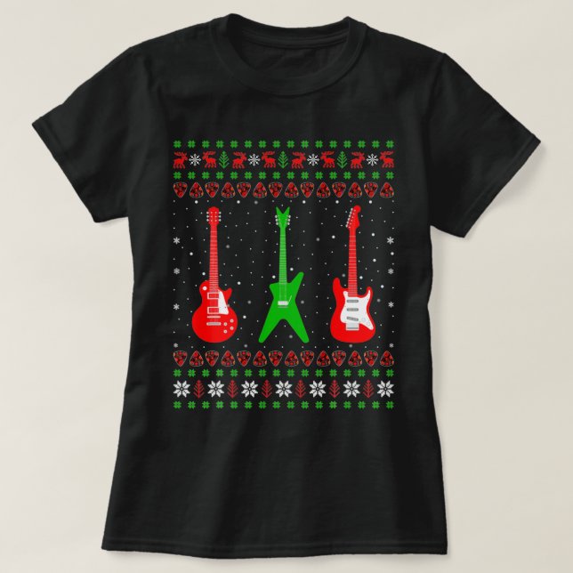 Bass Guitar Music Player Xmas Geschenk Ugly Guitar T-Shirt (Design vorne)